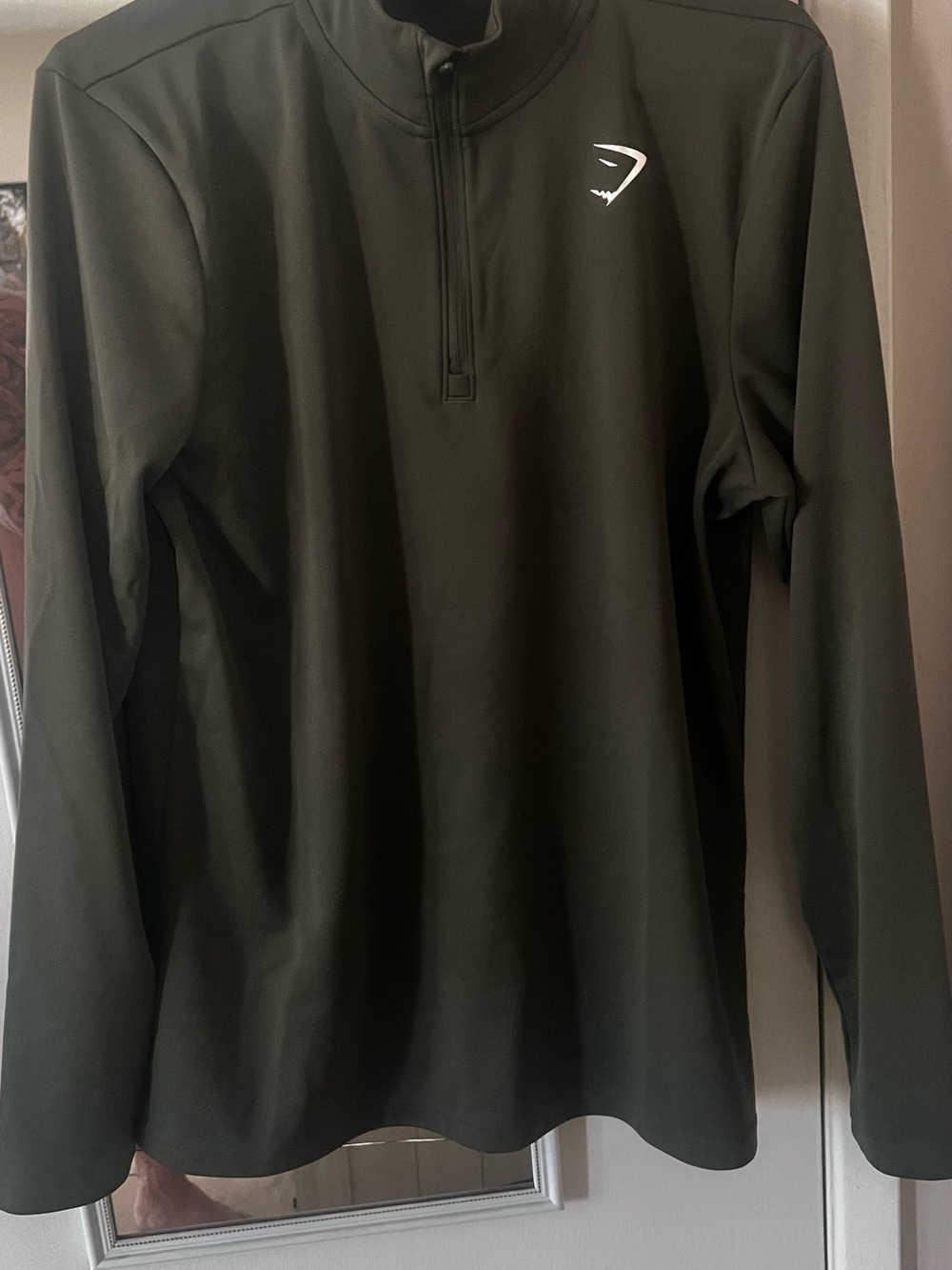 Gymshark Black Half-Zip Athletic Pullover with White Logo